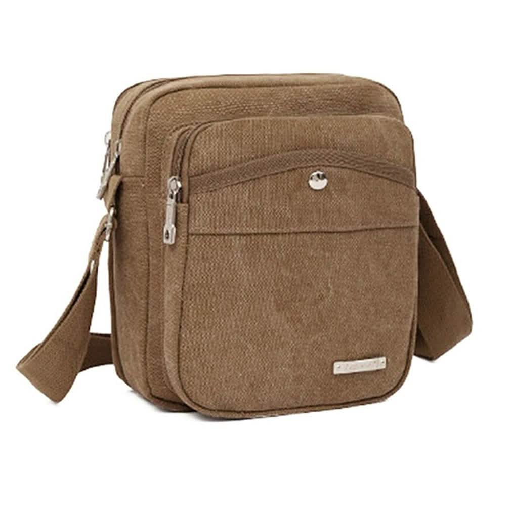 Canvas-Beuteltasche mit Knopfverschluss
