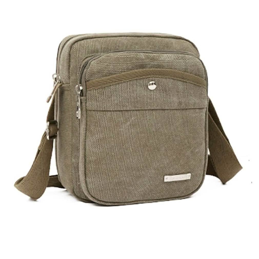Canvas-Beuteltasche mit Knopfverschluss