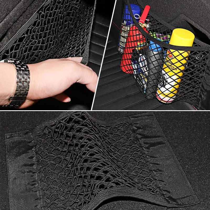 Auto Rücksitz Mesh Kofferraum elastisches Schnurnetz Magic Sticker Universelle Aufbewahrungstasche