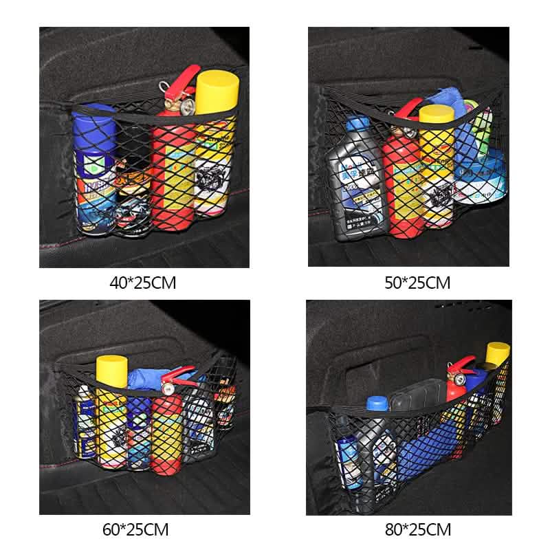 Auto Rücksitz Mesh Kofferraum elastisches Schnurnetz Magic Sticker Universelle Aufbewahrungstasche