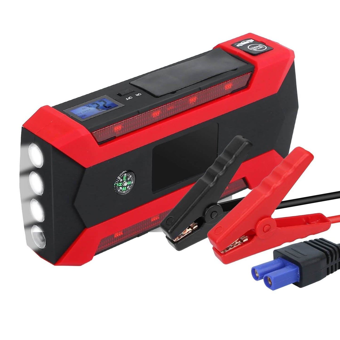 Auto-Starthilfegerät mit LCD-Bildschirm und LED-Taschenlampe mit 4 Modi