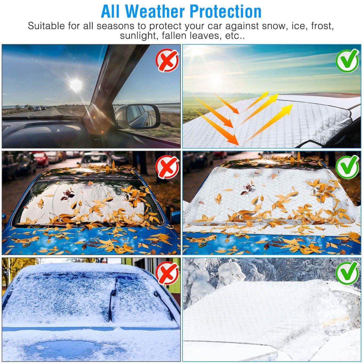 Auto-Schneeschutzfolie Winddichte magnetische Auto-Frontscheibenabdeckung