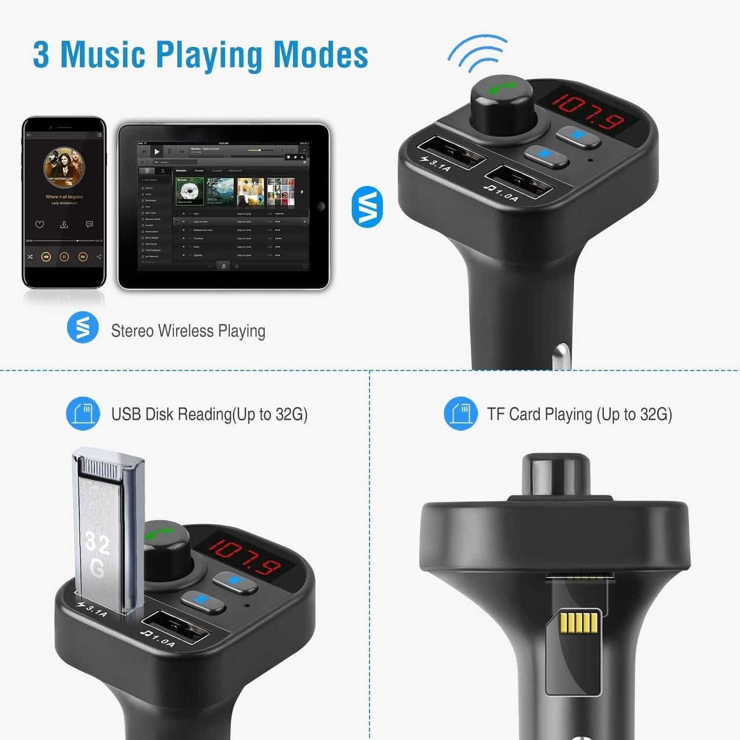 Kabelloser Auto-FM-Transmitter V5.1