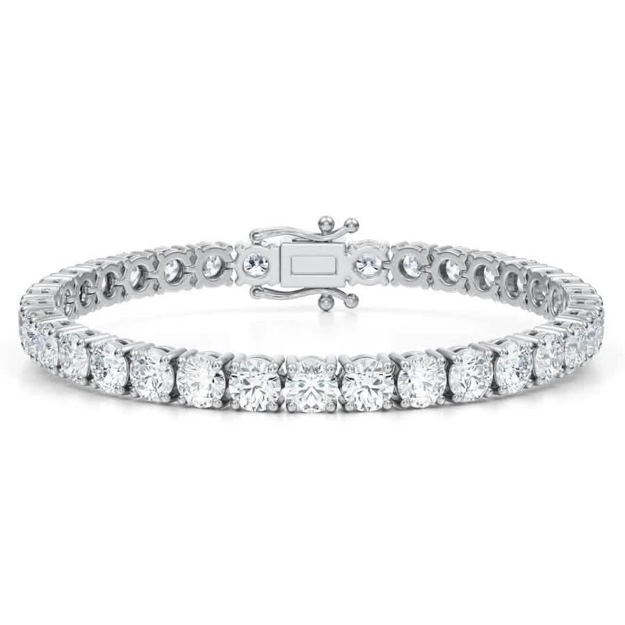 Rundschliff im Labor gezüchteter Diamant 17.00 Karat 7" Tennisarmband in 14K Weißgold D VS
