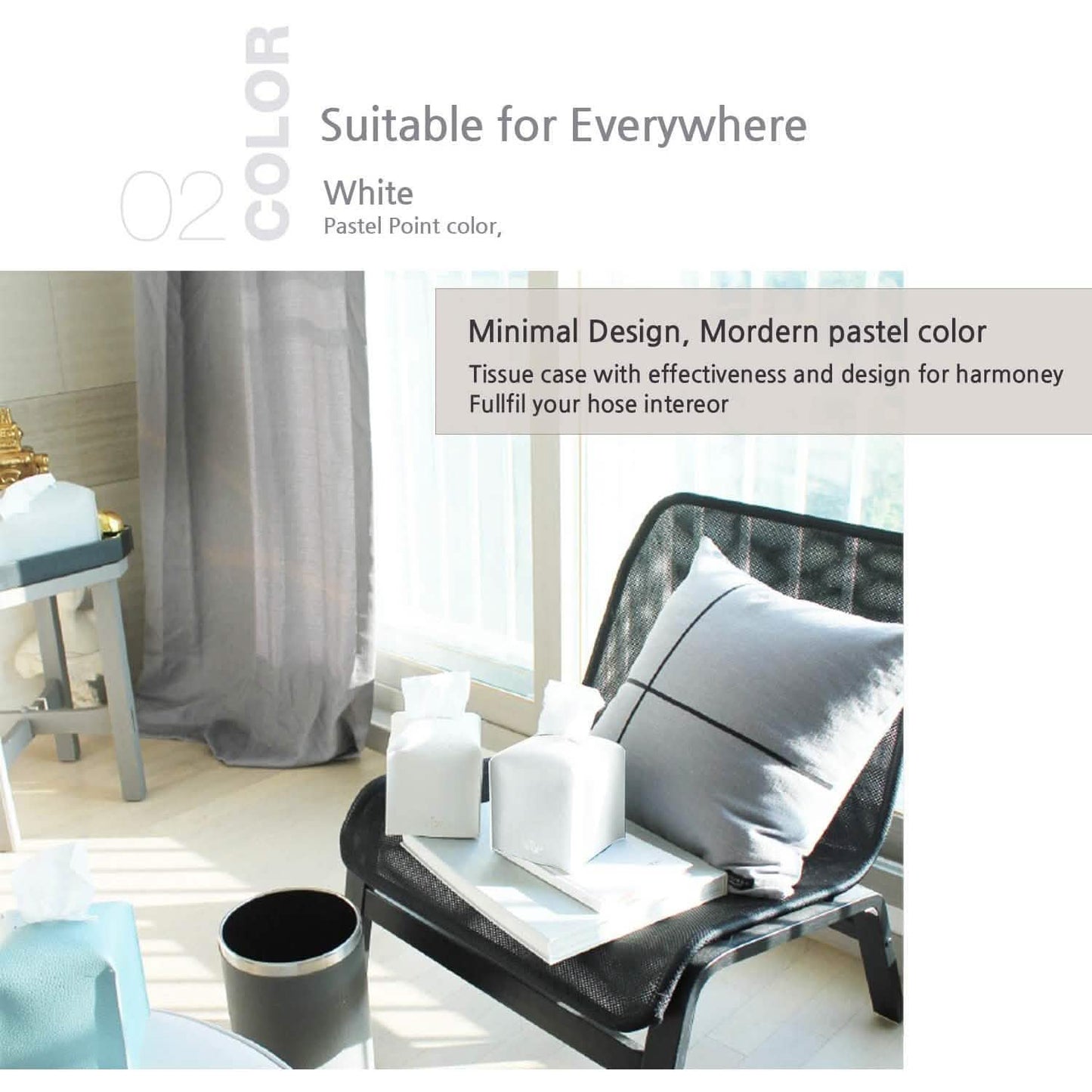 Carrotez Moderne Tissue-Box-Halter aus Kunstleder im Quadrat-Design