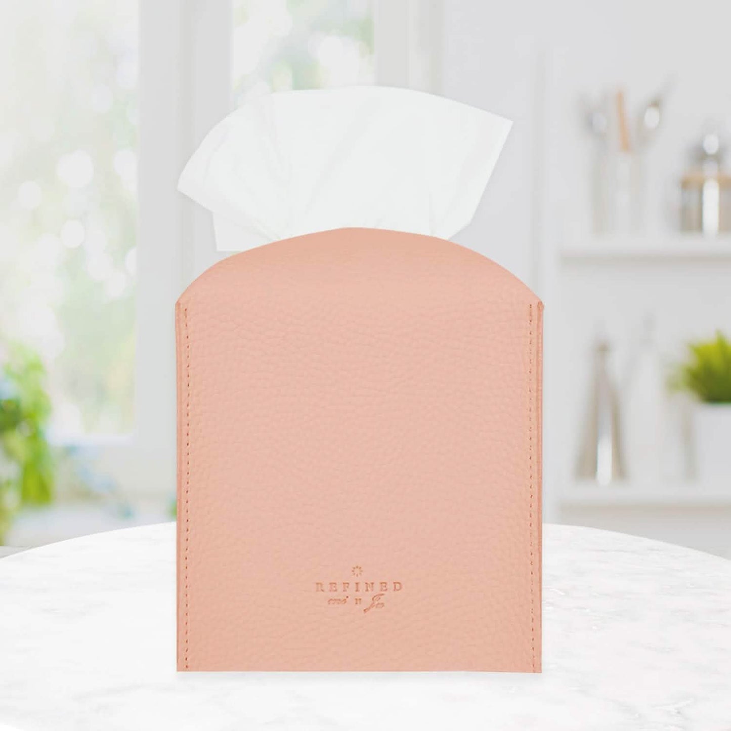 Carrotez Moderne Tissue-Box-Halter aus Kunstleder im Quadrat-Design