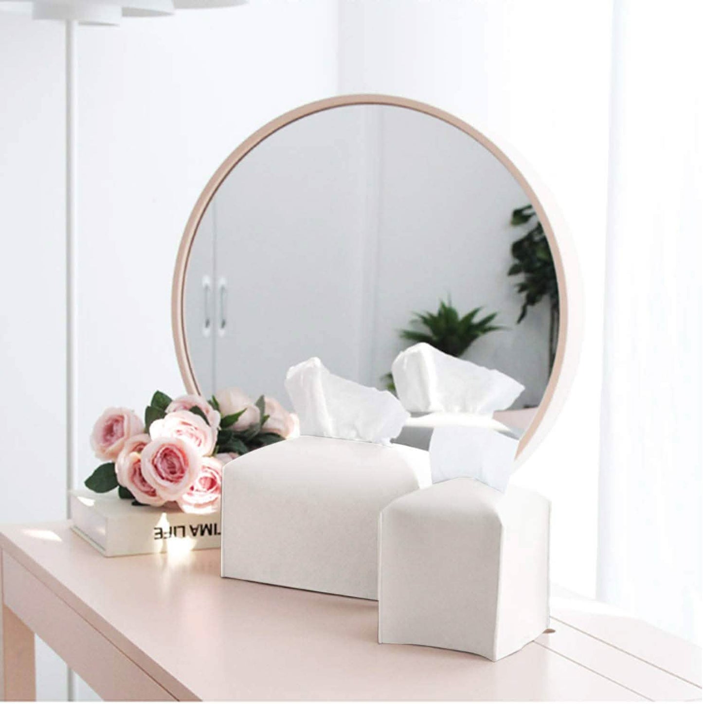 Carrotez Moderne Tissue-Box-Halter aus Kunstleder im Quadrat-Design
