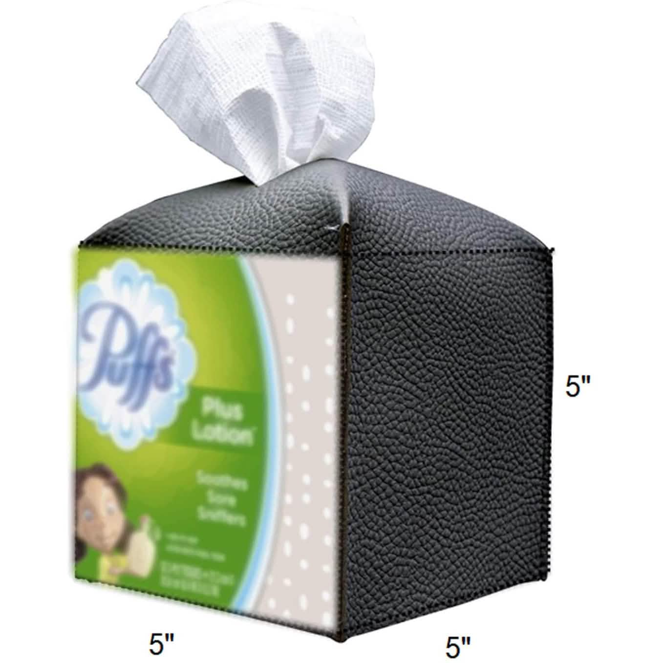 Carrotez Moderne Tissue-Box-Halter aus Kunstleder im Quadrat-Design