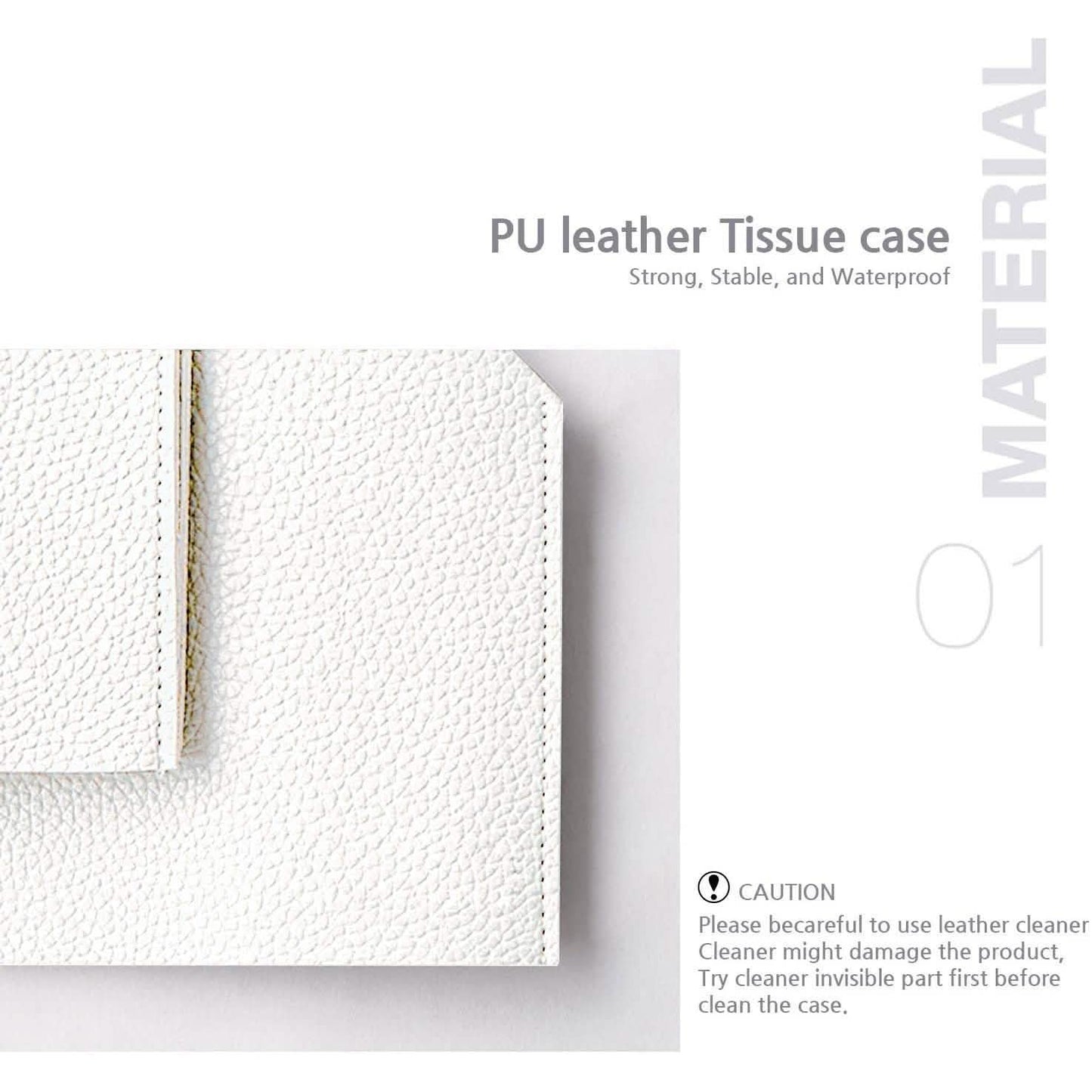 Carrotez Moderne Tissue-Box-Halter aus Kunstleder im Quadrat-Design