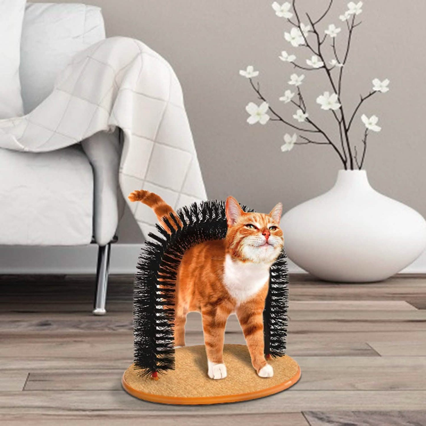 Katzenhaarbürste mit Kratzbogen