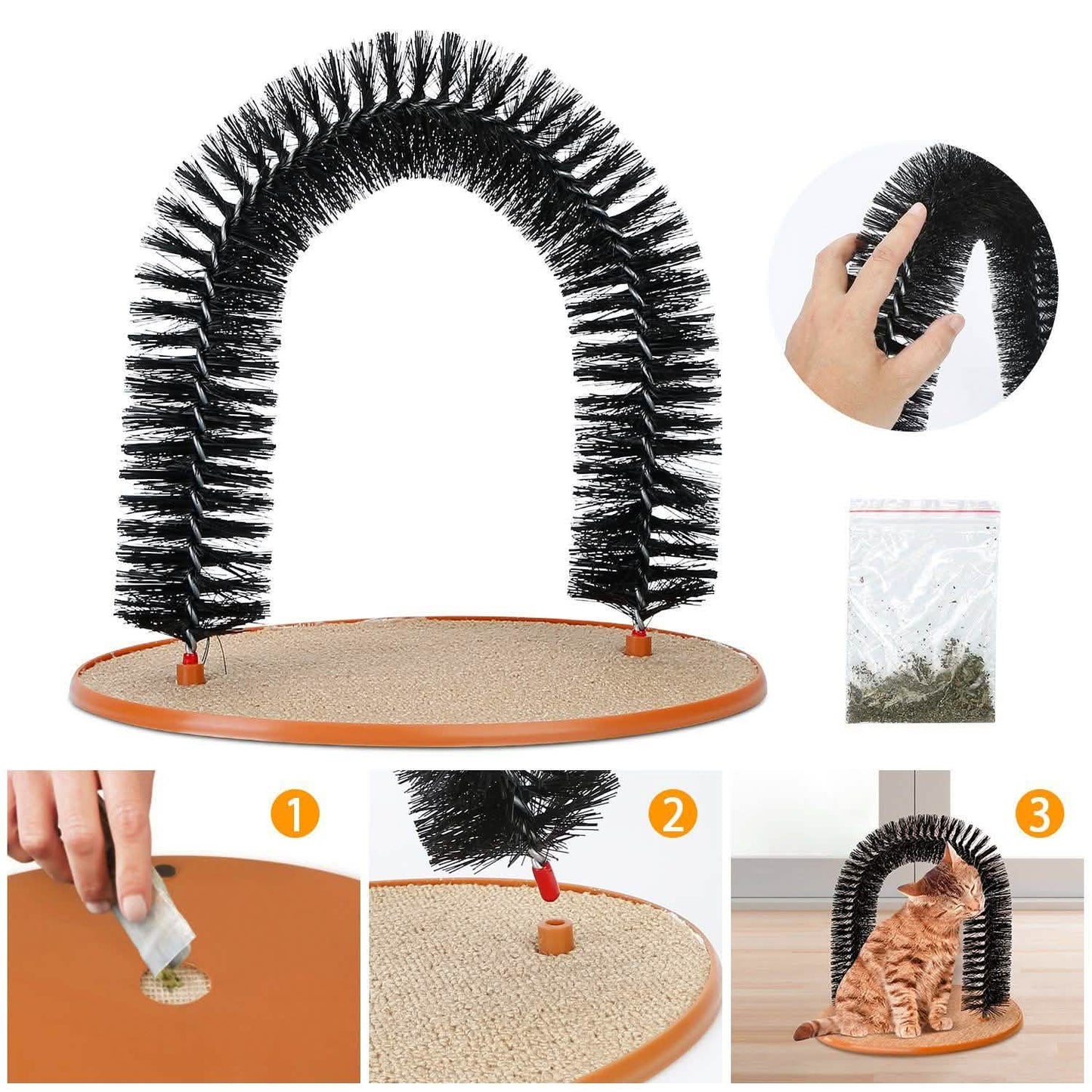 Katzenhaarbürste mit Kratzbogen