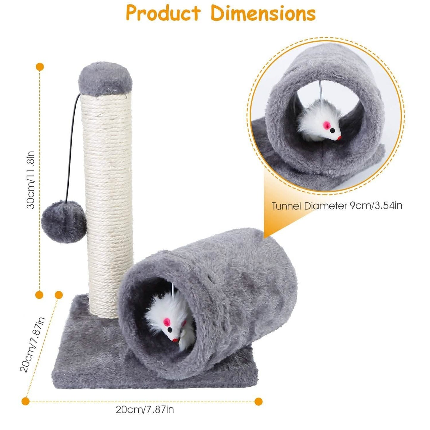 Katzen-Sisal-Kratzbaumspielzeug mit Tunnel