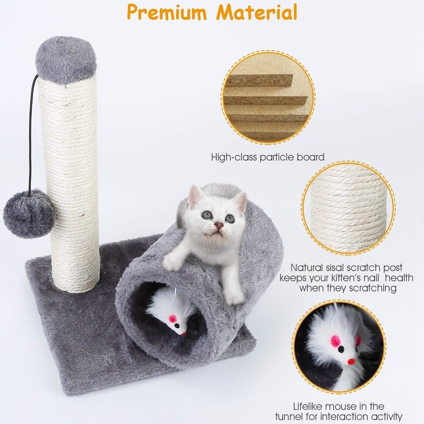 Katzen-Sisal-Kratzbaumspielzeug mit Tunnel