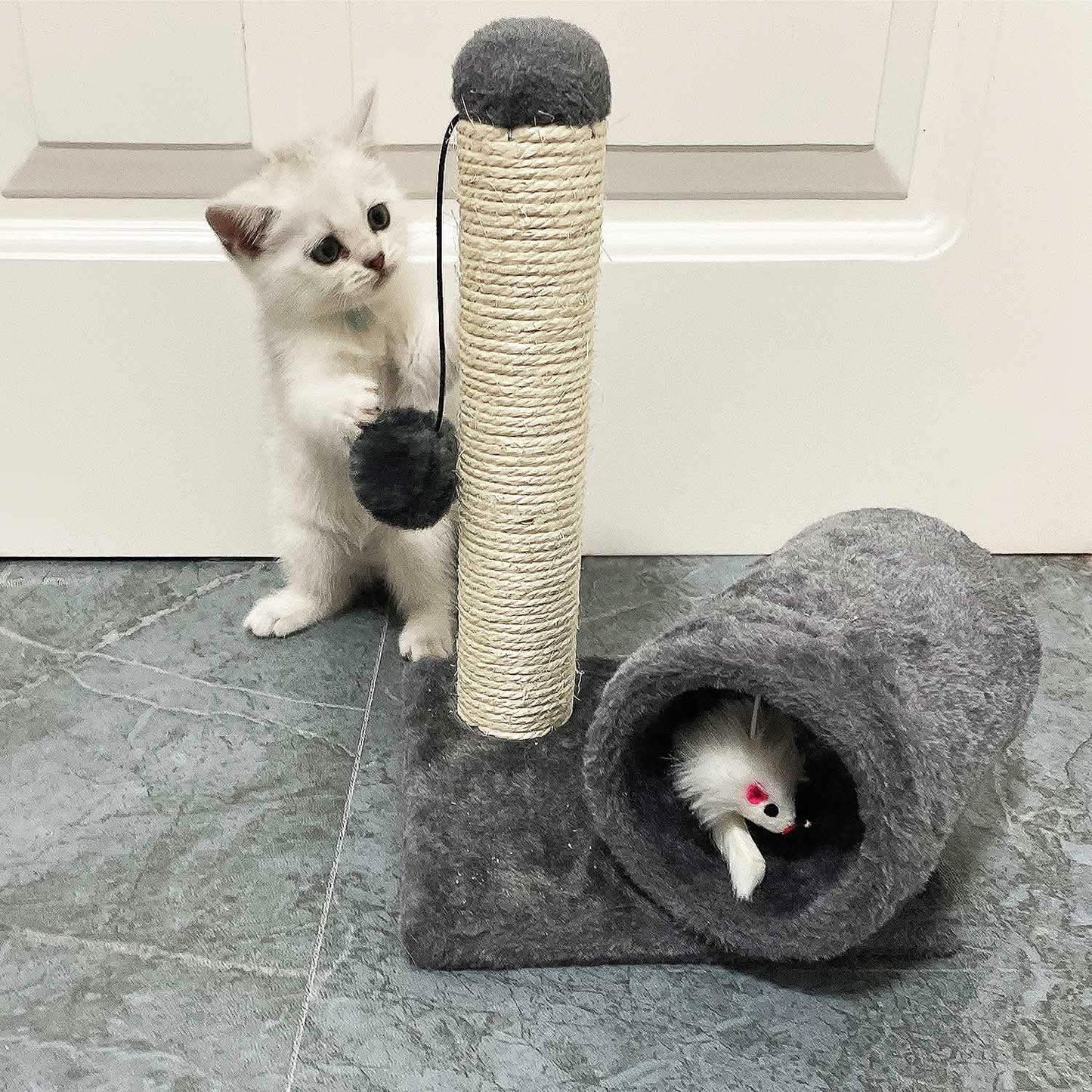 Katzen-Sisal-Kratzbaumspielzeug mit Tunnel
