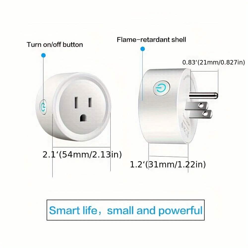 Intelligente WLAN-Steckdosenadapter, kompatibel mit Alexa & Google, Timer, Sprachsteuerung, 2,4-GHz-Netzwerk-Hausautomatisierung