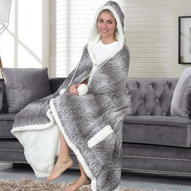 Chic Home Sherpa-gefütterter Kapuzenbademantel