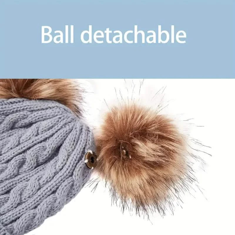 Kinder Winter Gestrickter Wollfutter Warmer Mütze, Schal, Handschuh Set Für 2-5 Jahre Alte Jungen Und Mädchen