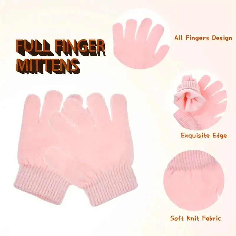 Kinder Winter Gestrickter Wollfutter Warmer Mütze, Schal, Handschuh Set Für 2-5 Jahre Alte Jungen Und Mädchen