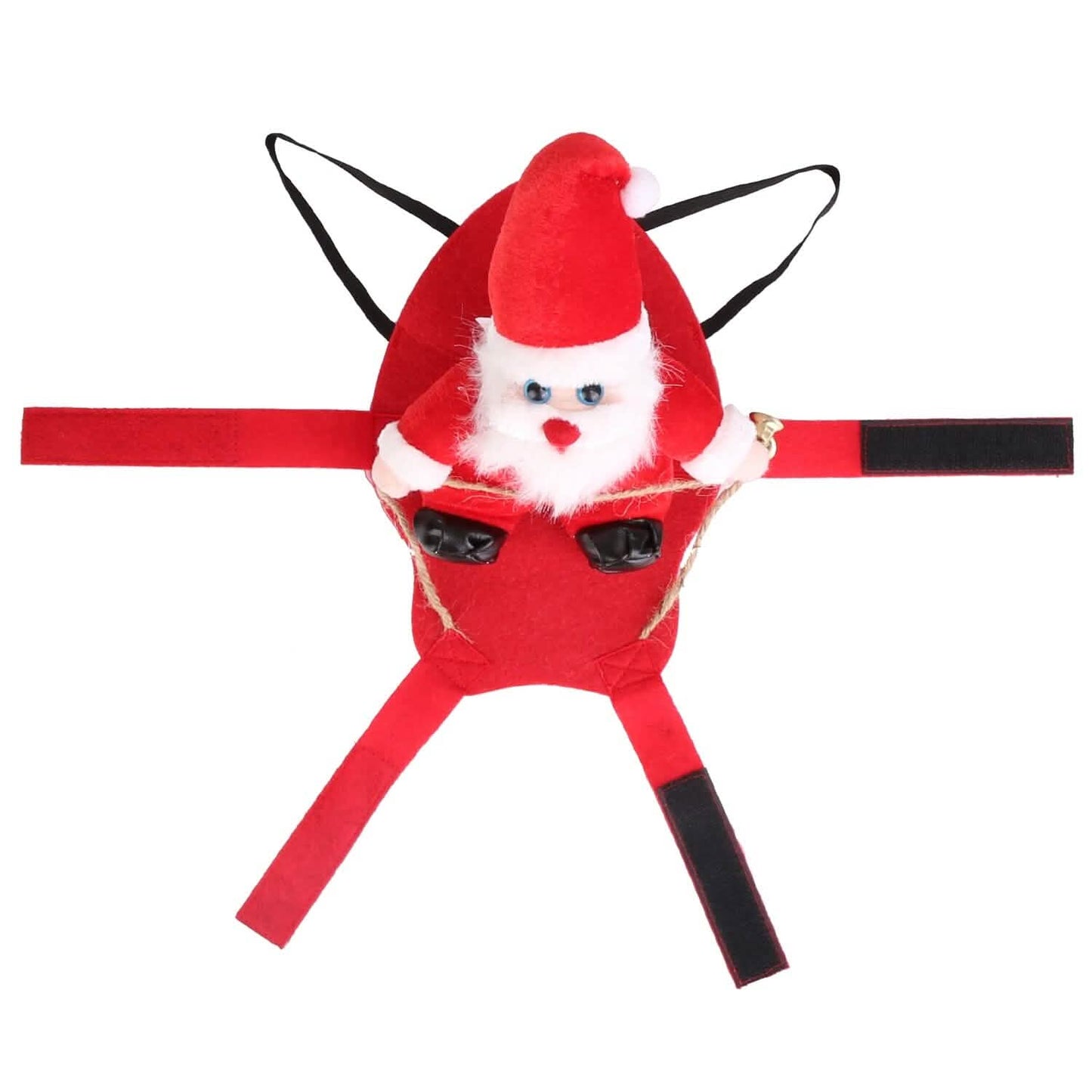 Weihnachtskostüme Roter Wintermantel für Hunde, Reitender Weihnachtsmann mit Glocke