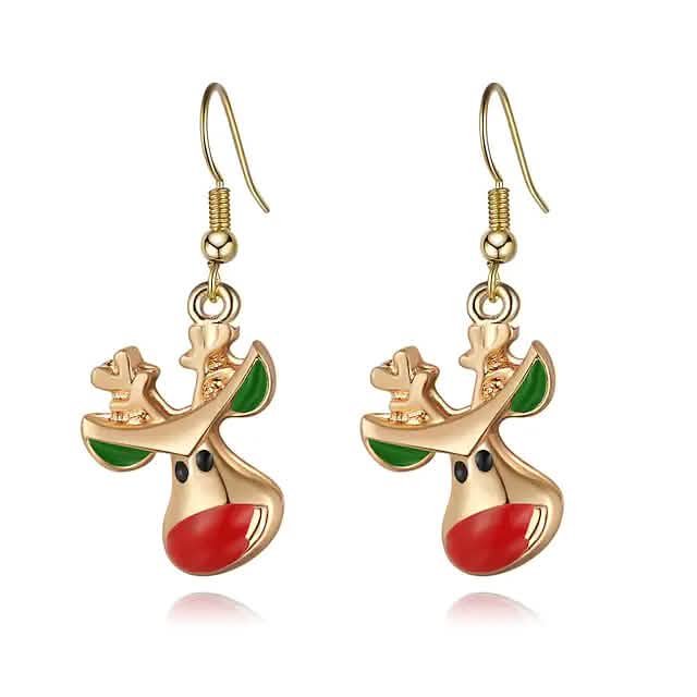 Weihnachts-Ohrhaken, kreativ, Damen, Feiertags-Ohrringe