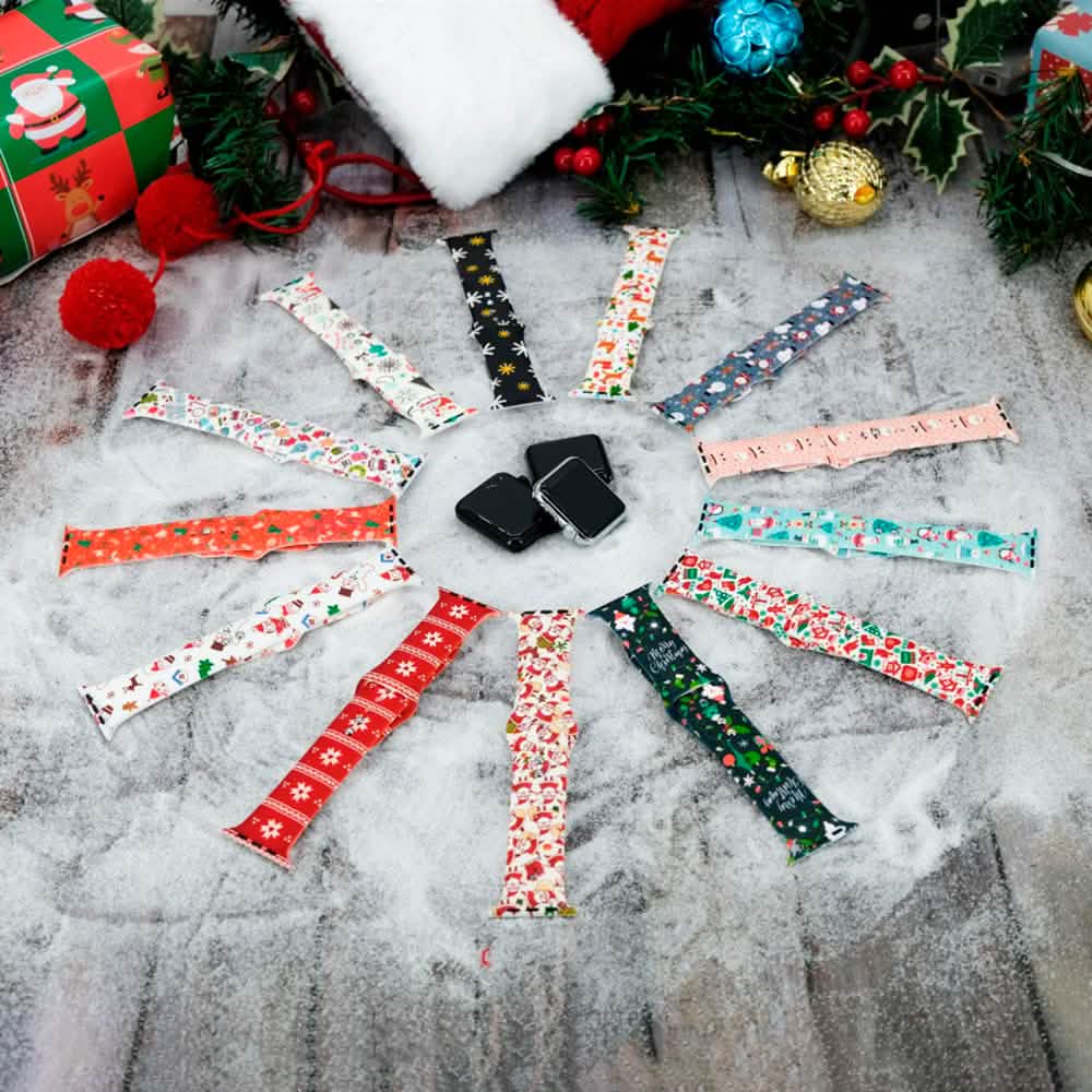 Weihnachtliche Silikonarmbänder für die Apple Watch