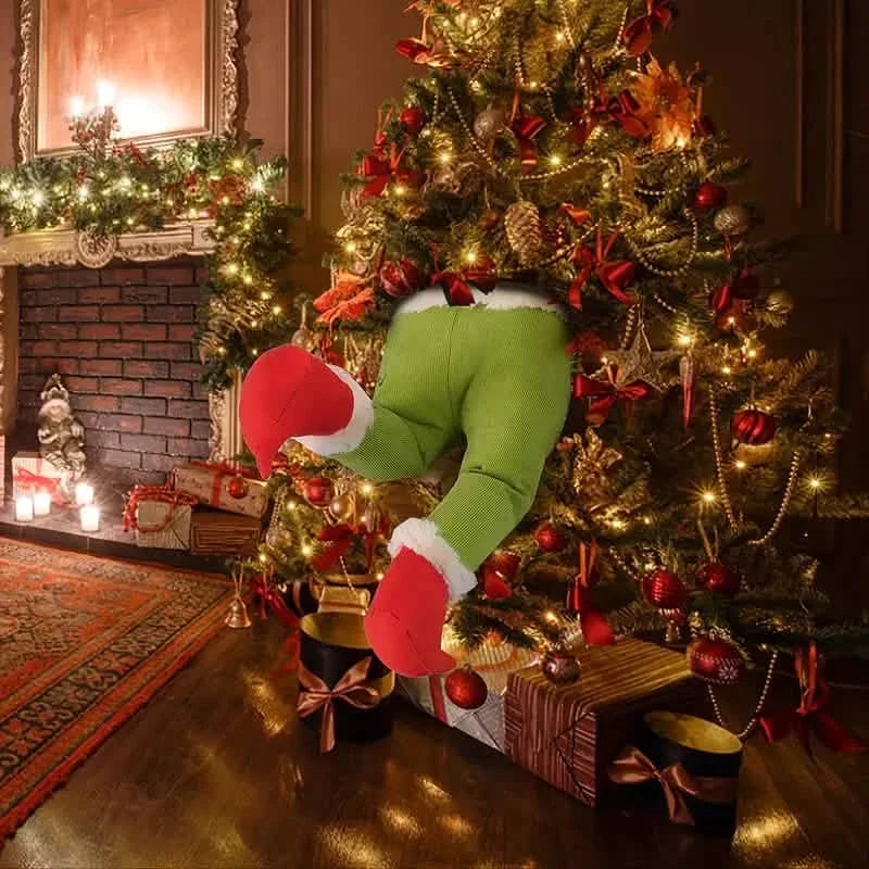 Weihnachtsdieb stahl Sackleinen-Pose
