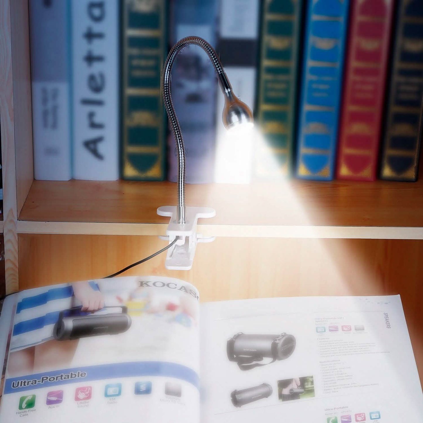 Klemmleuchte Leselampe USB Schreibtisch Klemmlampe Flexible Schwanenhals