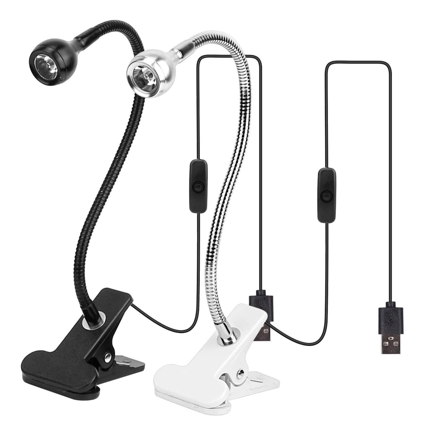 Klemmleuchte Leselampe USB Schreibtisch Klemmlampe Flexible Schwanenhals