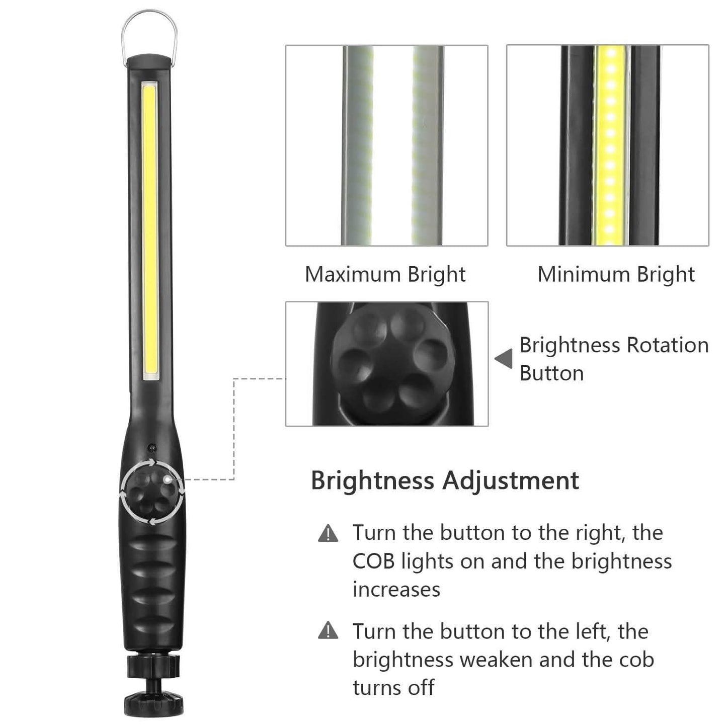 COB-Arbeitsleuchte IPX4 Handgehaltene Notfall-LED-Lampe