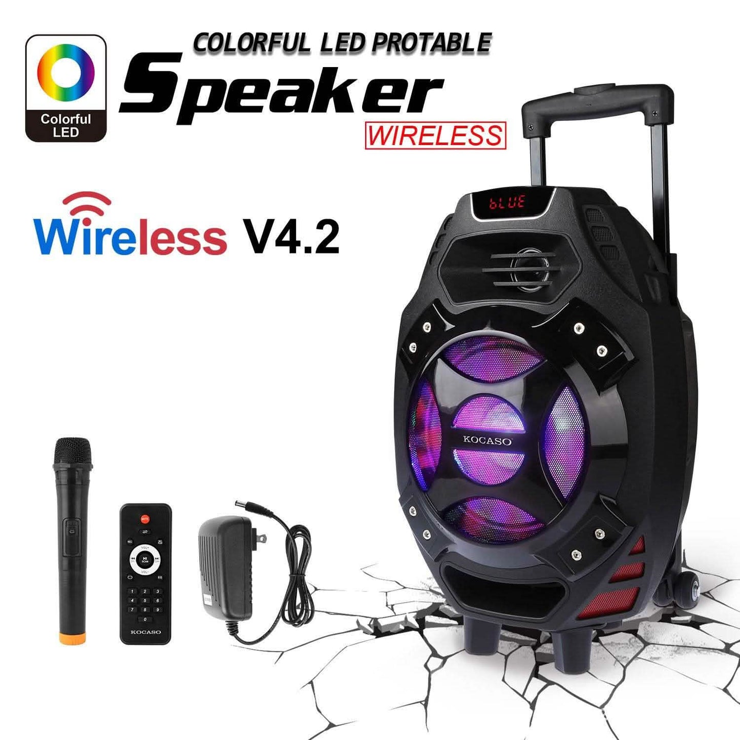 Bunter, tragbarer, kabelloser Party-Lautsprecher mit LED-Beleuchtung