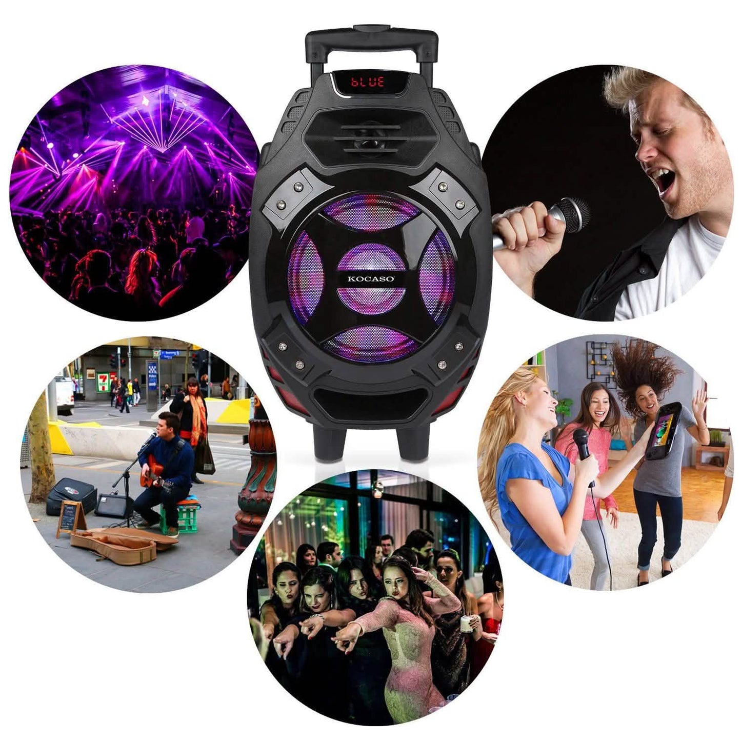 Bunter, tragbarer, kabelloser Party-Lautsprecher mit LED-Beleuchtung