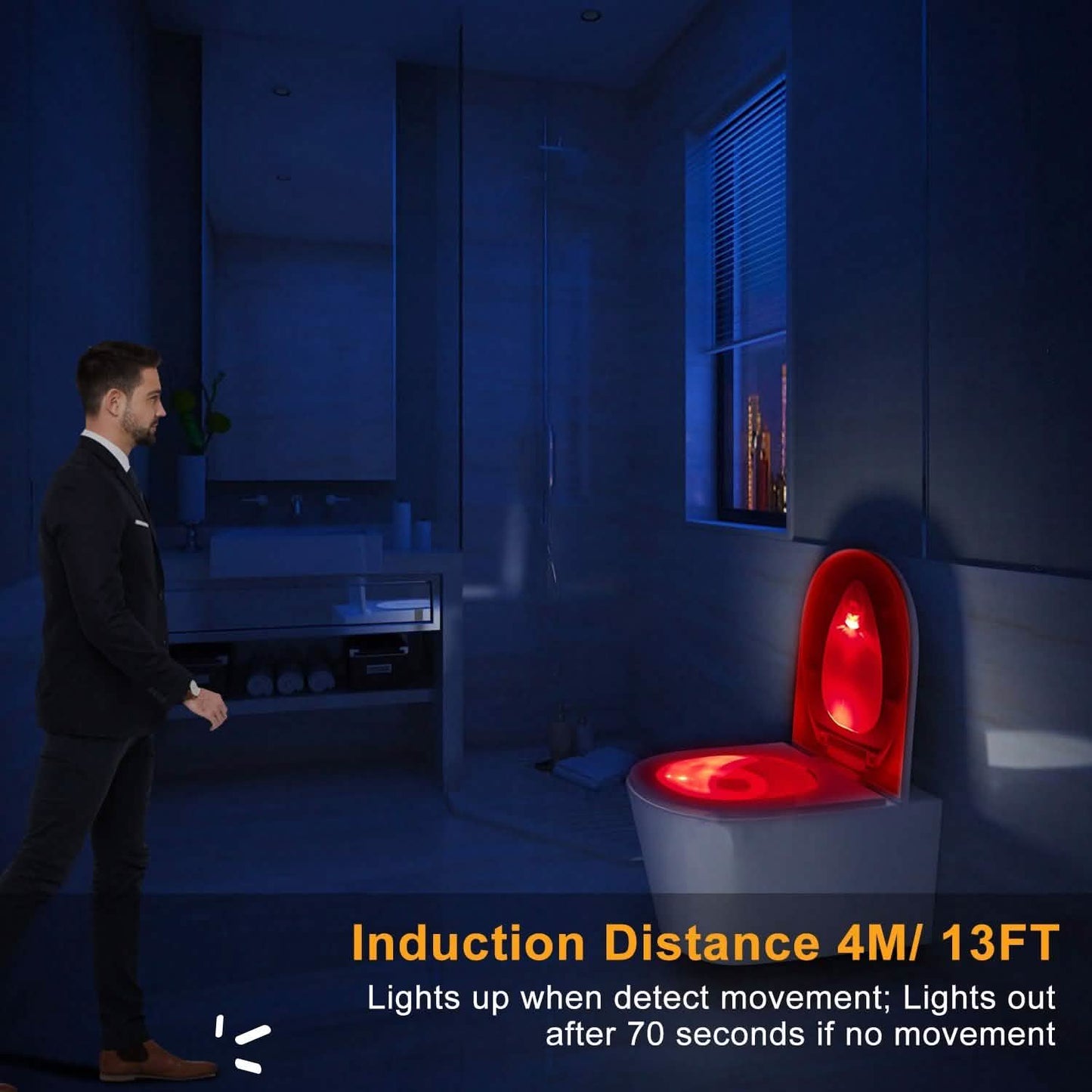 Farbige Toilettenschüssel-Bewegungssensorlichter