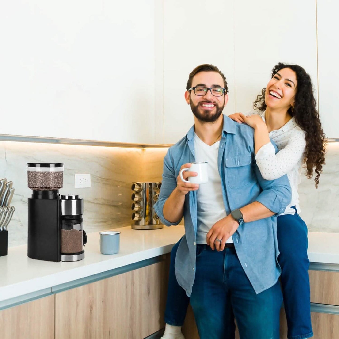 Kegelmahlwerk elektrische Kaffeebohnenmühle mit 25 Mahlgradstufen