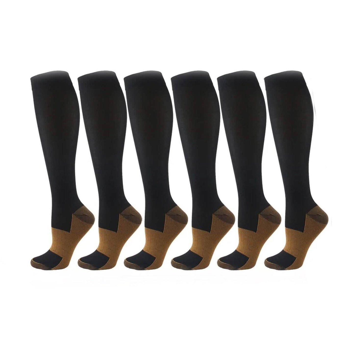 Kupfer Kompressionssocken 20-30mmHg Gestufte Stütze L/XL für Damen und Herren
