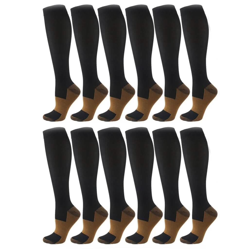 Kupfer Kompressionssocken 20-30mmHg Gestufte Stütze L/XL für Damen und Herren