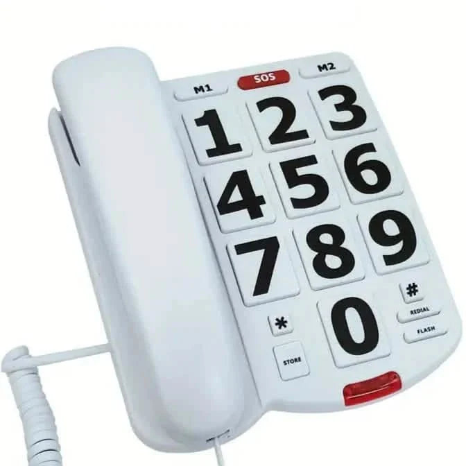 Schnurgebundenes Festnetztelefon mit großen Tasten für Senioren Zuhause