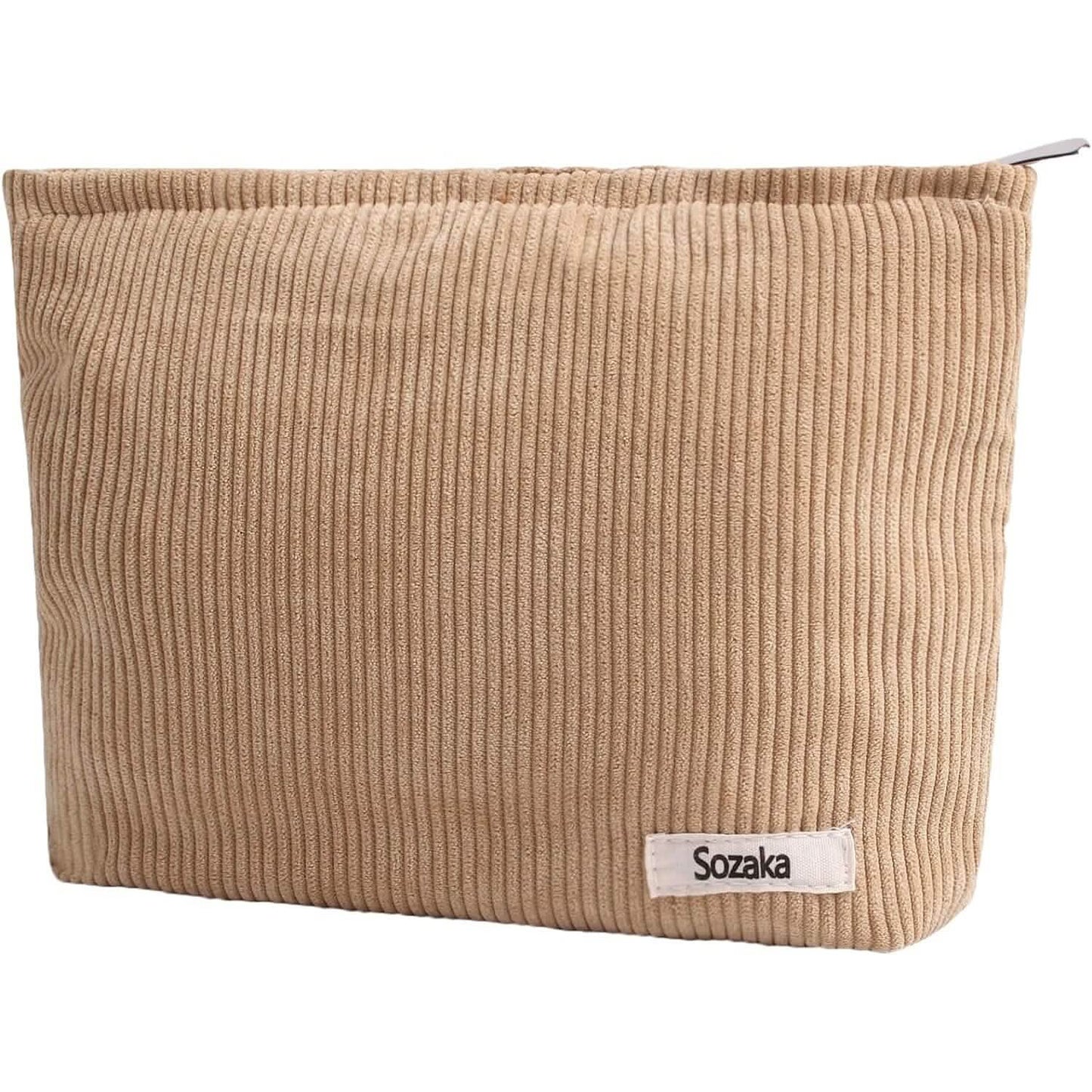 Reise-Make-up-Tasche aus Cord, Kulturbeutel mit großer Kapazität