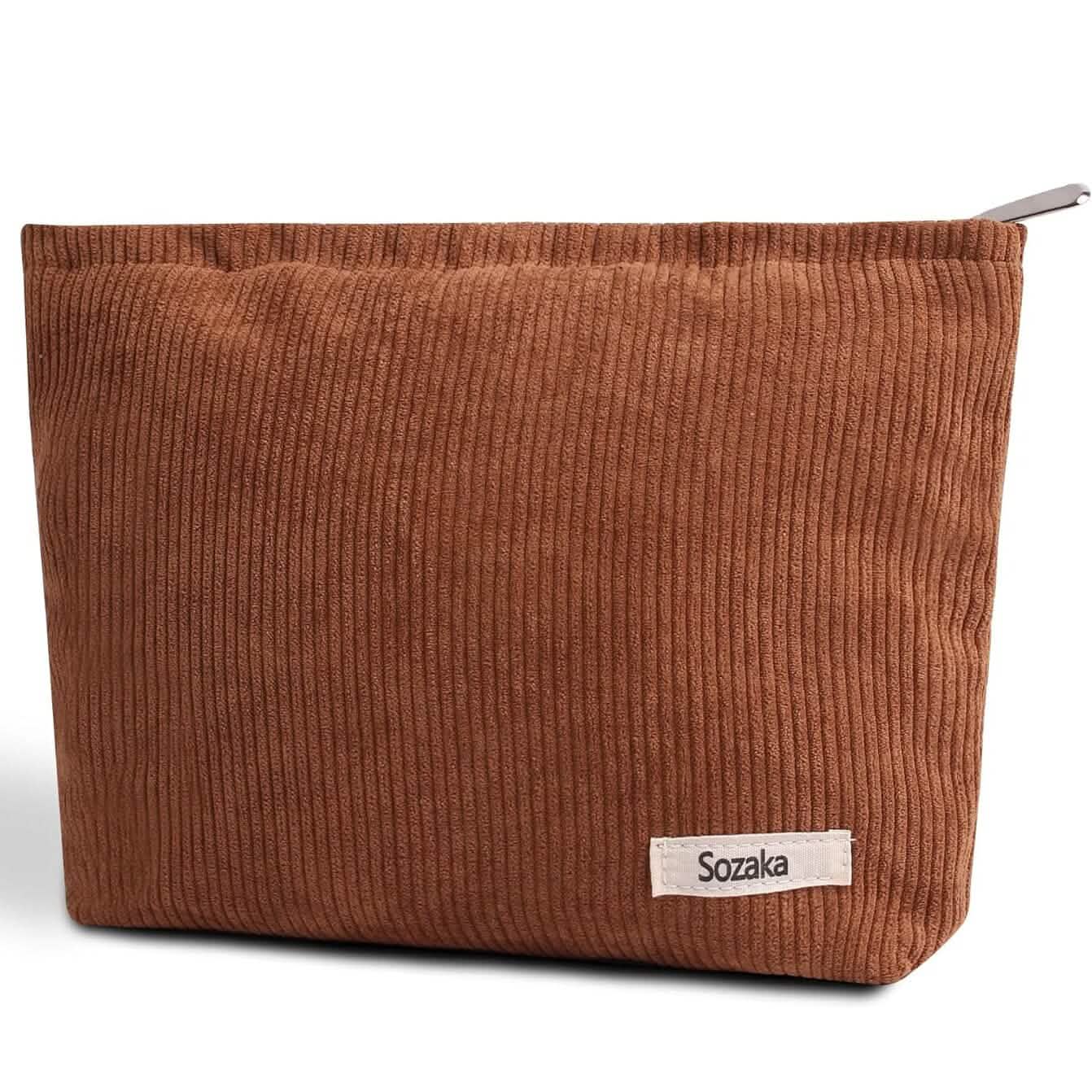 Reise-Make-up-Tasche aus Cord, Kulturbeutel mit großer Kapazität