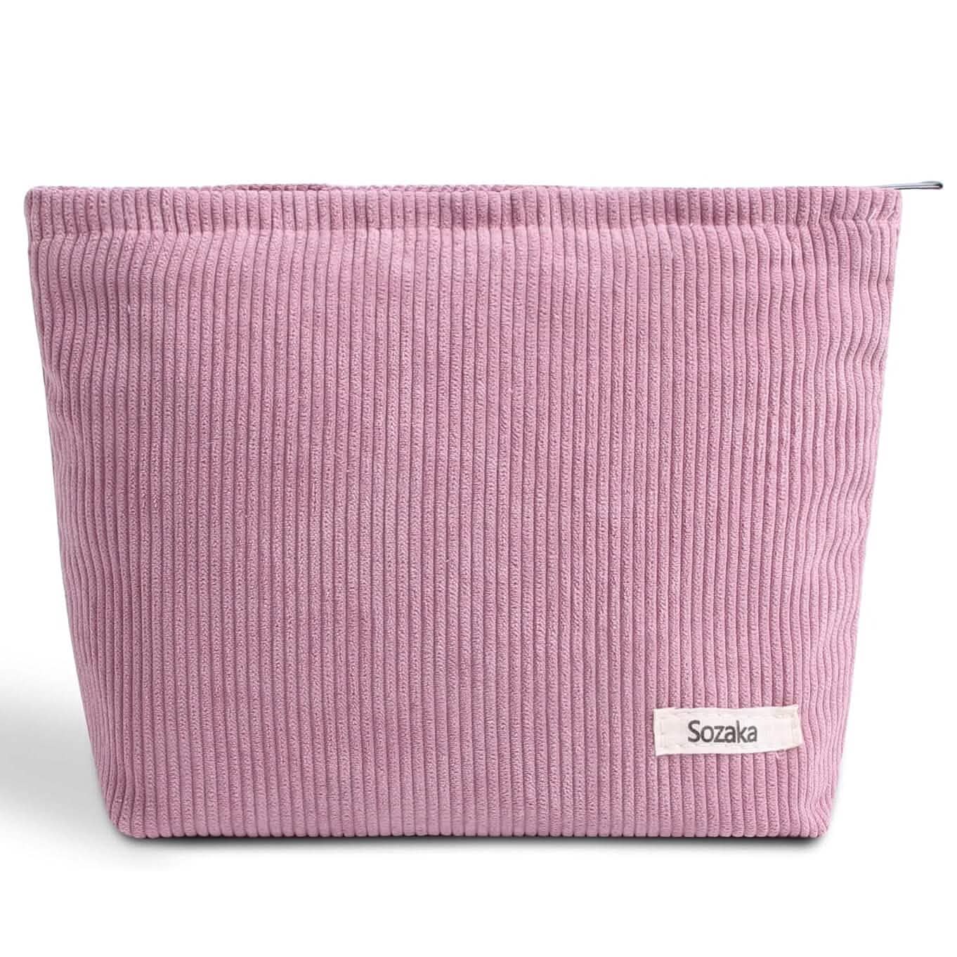 Reise-Make-up-Tasche aus Cord, Kulturbeutel mit großer Kapazität