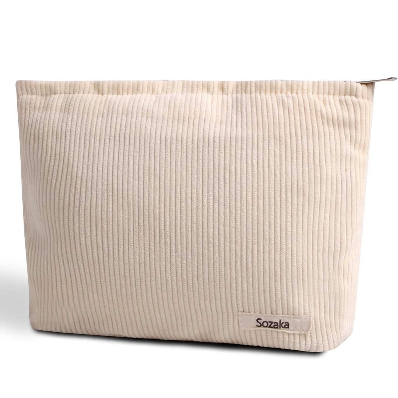 Reise-Make-up-Tasche aus Cord, Kulturbeutel mit großer Kapazität