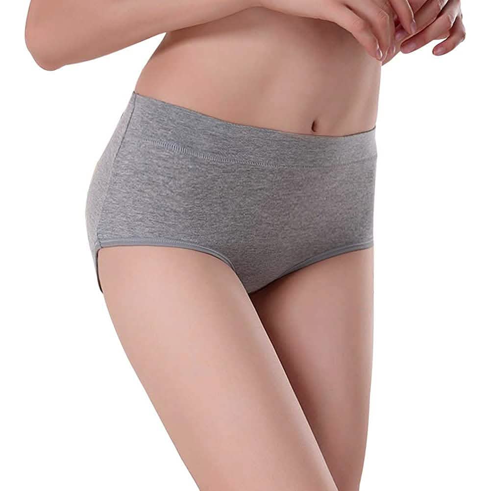 5er-Pack: Baumwoll-Mid-Waist-Slips mit voller Bedeckung und Anti-Muffin-Top-Effekt für Damen