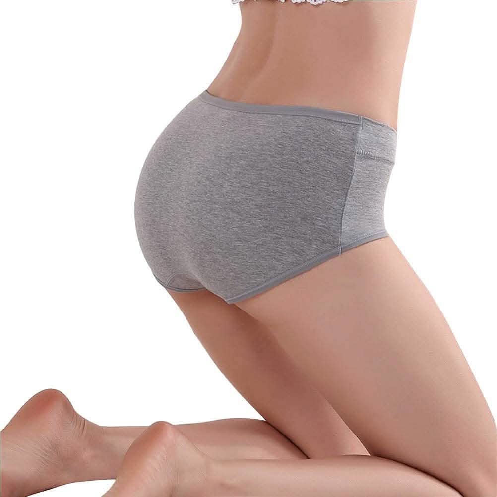 5er-Pack: Baumwoll-Mid-Waist-Slips mit voller Bedeckung und Anti-Muffin-Top-Effekt für Damen