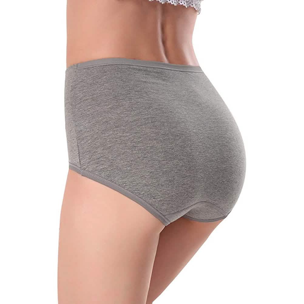 5er-Pack: Baumwoll-Mid-Waist-Slips mit voller Bedeckung und Anti-Muffin-Top-Effekt für Damen