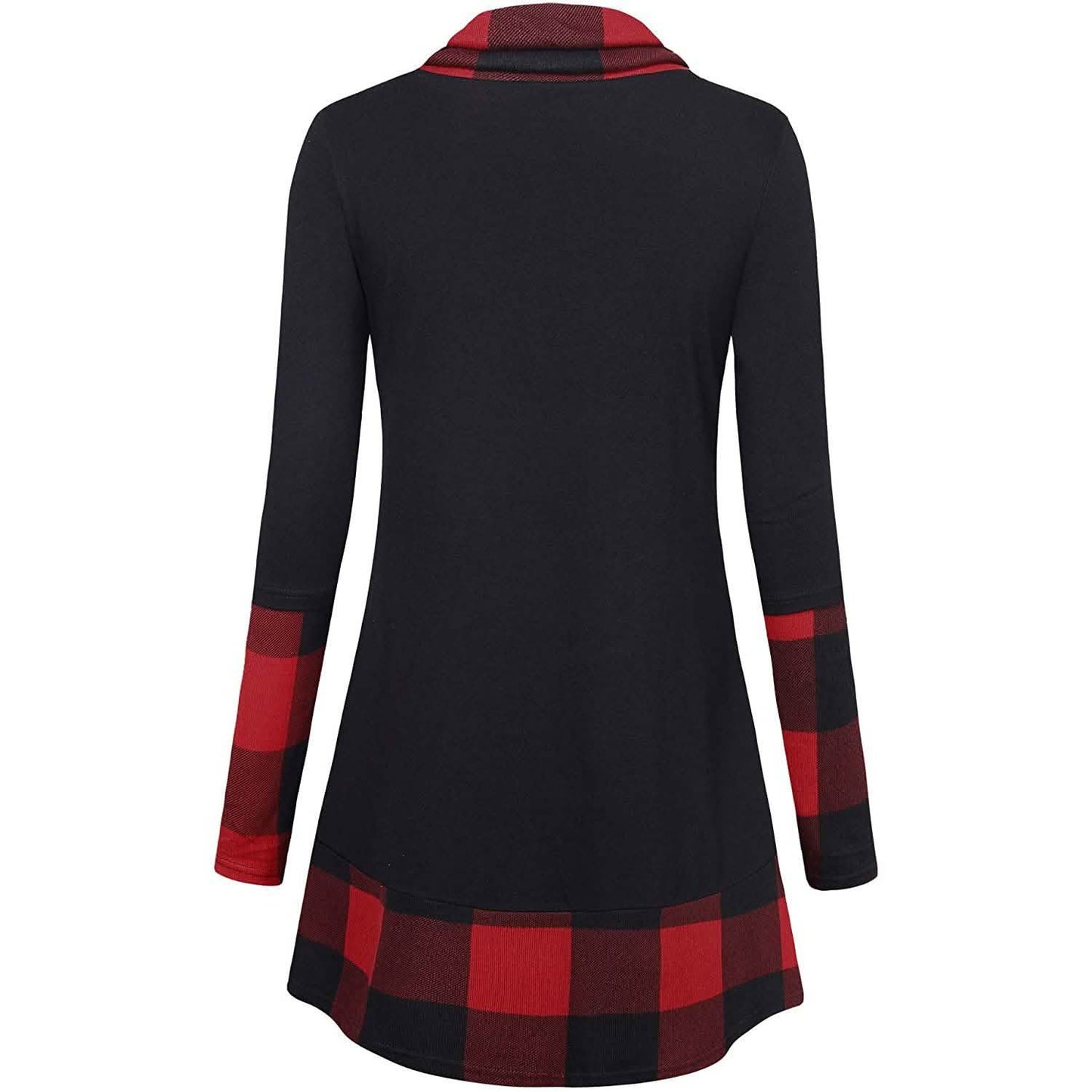 Rollkragen-Langarmshirt mit Patchwork