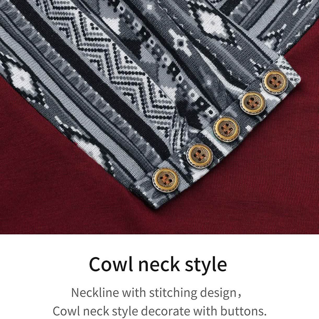 Rollkragen-Langarmshirt mit Patchwork