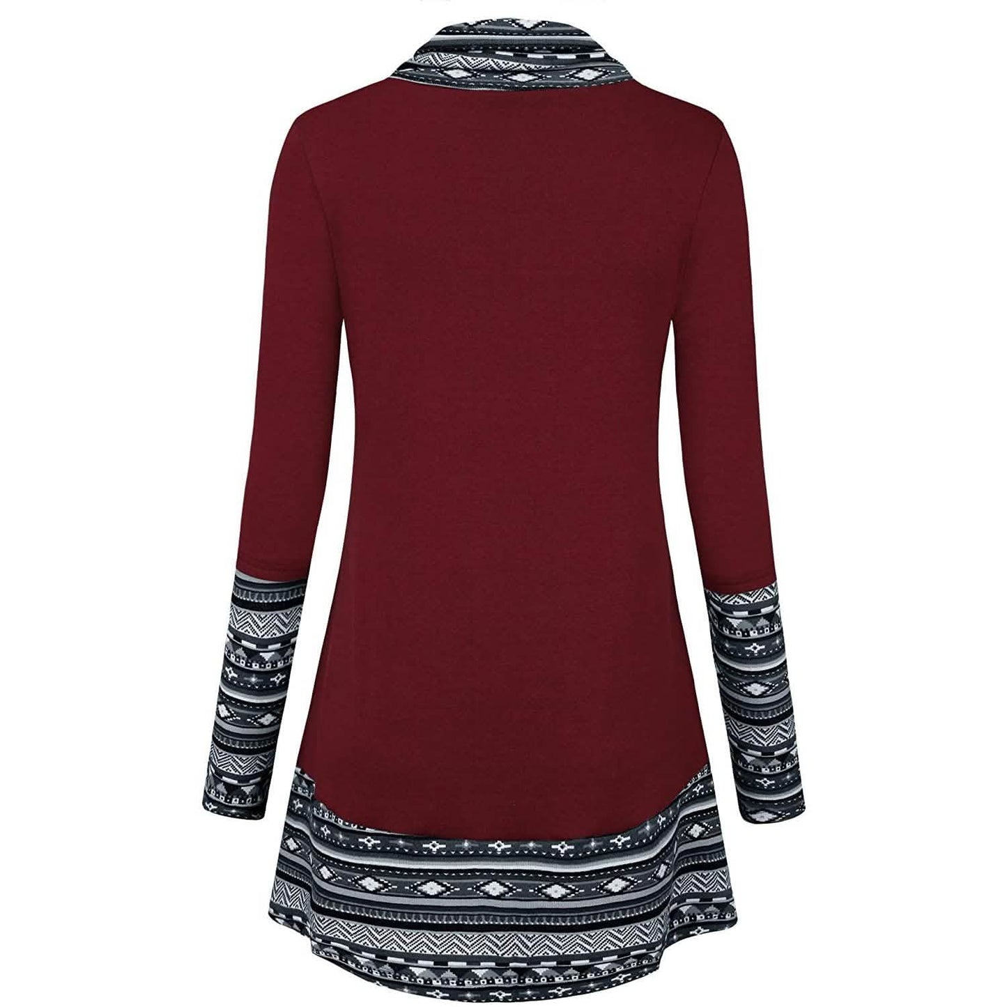 Rollkragen-Langarmshirt mit Patchwork