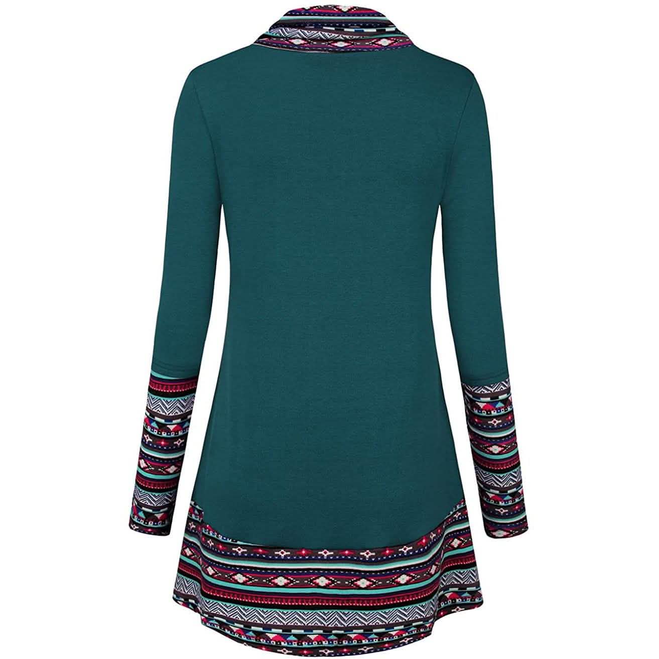 Rollkragen-Langarmshirt mit Patchwork