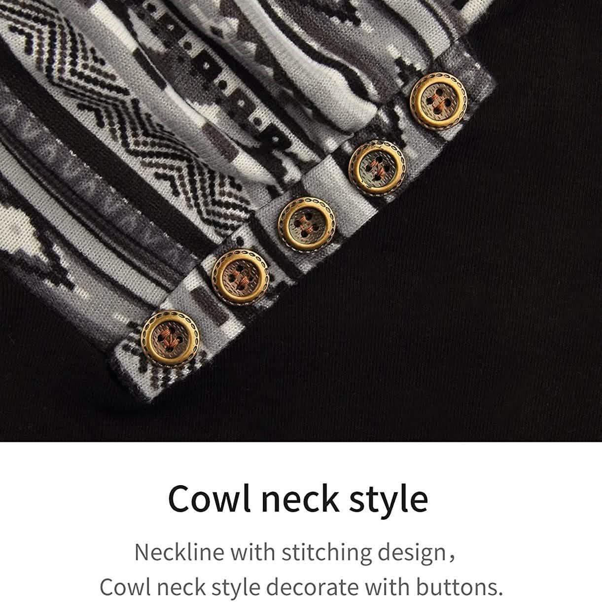 Rollkragen-Langarmshirt mit Patchwork