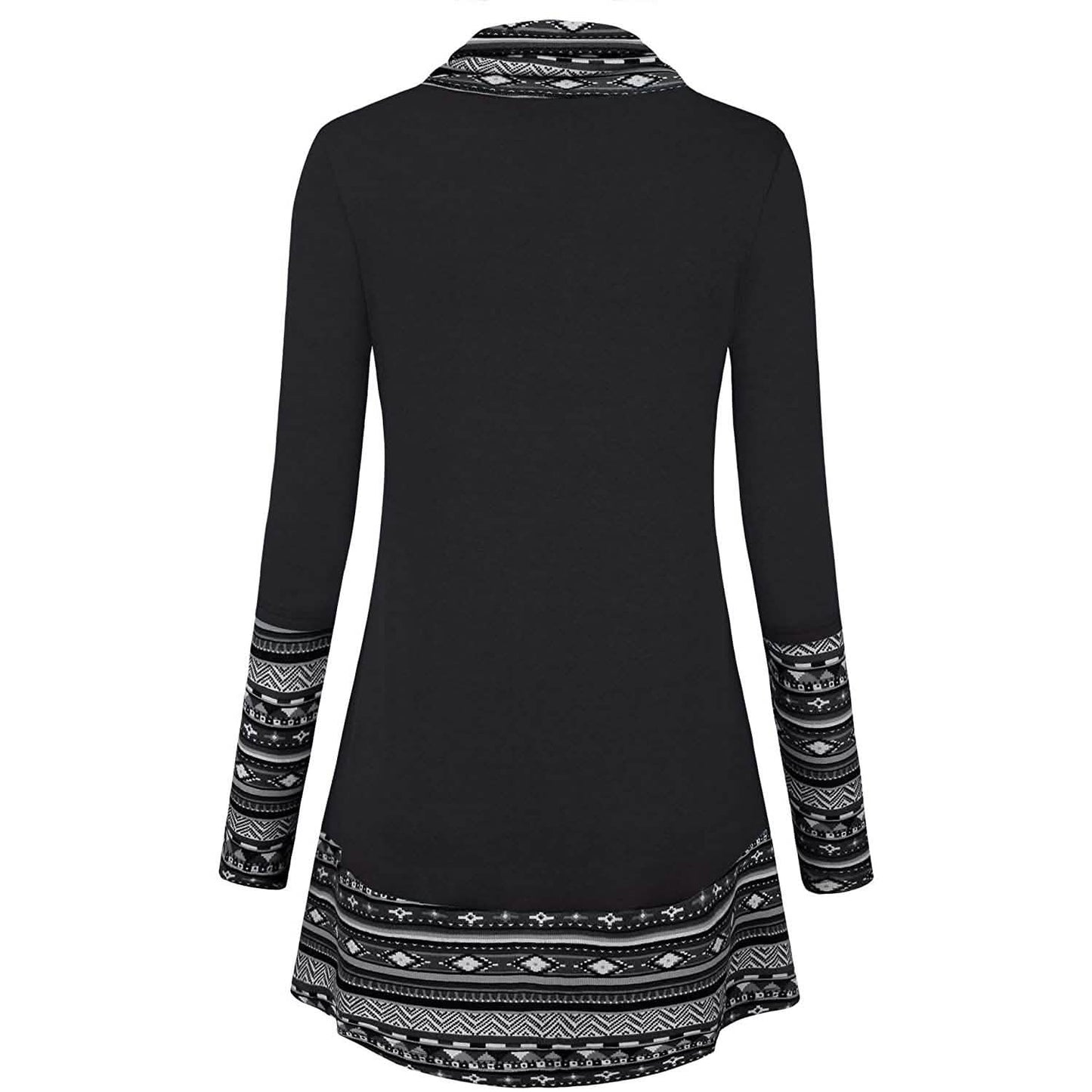 Rollkragen-Langarmshirt mit Patchwork