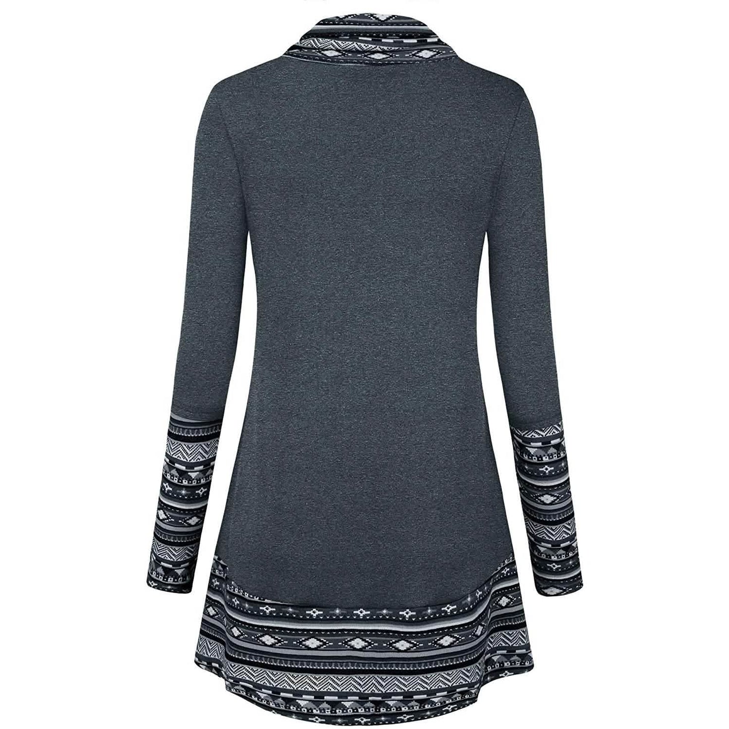 Rollkragen-Langarmshirt mit Patchwork